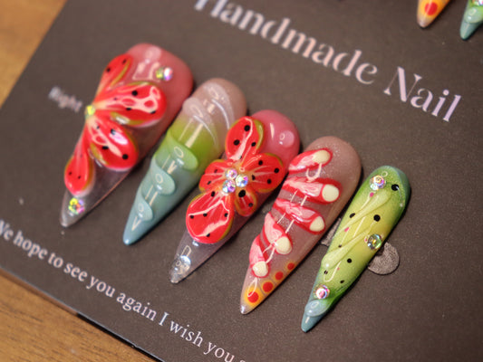 Flora Press On Nail