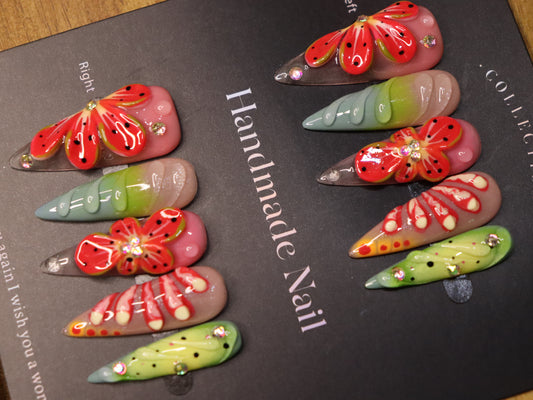 Flora Press On Nail